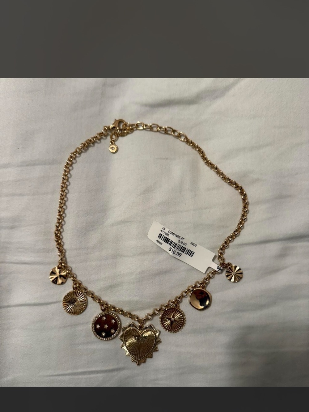 Gold Tone Heart Necklace